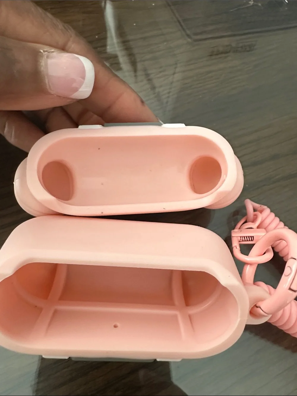 Retro Telephone Pink AirPods Case with Coiled Strap